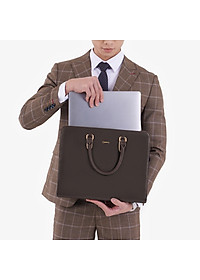 Cặp Da Nam Công Sở Túi Xách GENCE CTS08 Da Bò Cao Cấp Màu Nâu Có Dây Đeo Vai