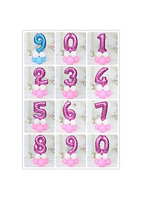 Bong bóng hình chữ số tráng nhôm kích cỡ 32 inch trang trí tiệc sinh nhật