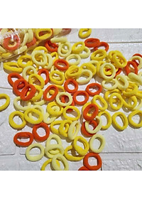 Túi Chun Cột Tóc Vải Mix Màu Kèm Túi Rút Gấu Nâu Xinh Xắn Cho Bé Gái