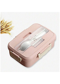 Hộp Cơm Văn Phòng Giữ Nhiệt Tiện Ích Hiện Đại 3 Ngăn Kèm Bộ Đũa Thìa INOX – Chất Liệu Lúa Mạch An Toàn Cho Sức Khỏe – Hàng Chính Hãng MINIIN