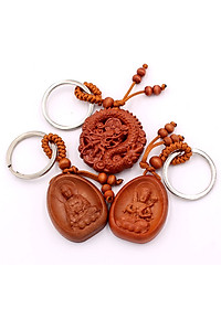 Combo 3 móc khóa phật A Di Đà - Hư Không Tạng - Thần Long - bình an, may mắn