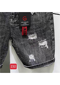 Quần Short Nam Chất Jean Co Giãn, Quần Sọt Nam Màu Đen Xám, Quần Đùi Nam thời trang cao cấp MuradFashion MSS78