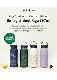 Bình giữ nhiệt Lock&Lock x Việt Nam phiên bản đặc biệt 897ml LHC4160 kèm cọ rửa và ống hút đầu Silicone - JoyMall