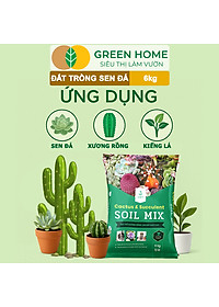 Đất Trồng Sen Đá Greenhome, Soil Mix, Bao 6kg, Trộn Sẵn, 85% Đá Khoáng, Phát Rễ Nhanh, Lên Màu Nhanh, Thoát Nước Tốt