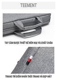 Cặp Đựng Chống Sốc Cao Cấp Teement, Chống Nước, Chống Xước, Dành Cho Laptop 13,14,15.6icnh - Hàng Chính Hãng