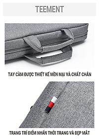 Cặp Đựng Chống Sốc Cao Cấp Teement, Chống Nước, Chống Xước, Dành Cho Laptop 13,14,15.6icnh - Hàng Chính Hãng