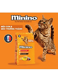 Thức ăn cho mèo con & mèo trưởng thành Minino Tuna Flavored vị cá ngừ gói 1.3kg