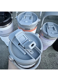 Ly Giữ Nhiệt inox 304 không gỉ sét kèm quai xách và ống hút Mishio size 600ml và 900ml - Hàng chính hãng
