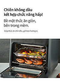 Lò nướng chân không kết hợp chức năng hấp Lock&Lock EJF693GRY Steam Air Fryer Oven (12.5 Lít) - Hàng chính hãng