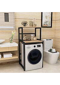 Kệ máy giặt 2 tầng cửa trước KMG03N thương hiệu 9House kệ để đồ trên máy giặt loại khung thép dày dặn sơn tĩnh điện chống bong tróc, gỗ lõi xanh phủ melamine chống nước cực bền, Sản xuất tại Việt Nam - Hàng chính hãng