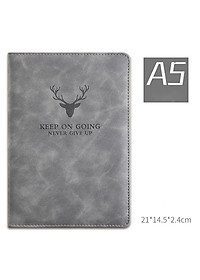 Sổ tay bìa Da PU A5 ghi chép 360 trang mẫu hươu sang trọng Tặng kèm bút viết