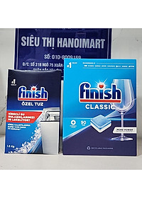 Viên rửa bát Finish 120 viên + Muối Finish 1.5kg dùng cho Máy Rửa Bát Chén