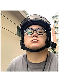 Gọng Kính Cận, Kính Giả Cận Nam Nữ, KUBO Mắt Trong Xoe Gọng Nhựa Viền Dày Cứng Cáp, Đen Trắng - BLUE LIGHT