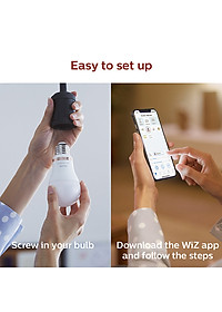 Bóng đèn thông minh WiZ Tunable White and Color RGB E27 8.5W A60 16 triệu màu Hàng Chính Hãng
