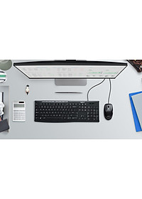 Combo chuột phím có dây Logitech MK200 - Thiết kế mỏng, chống tràn, bền bỉ - Hàng chính hãng
