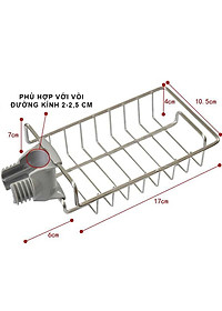 Giá Inox Đựng Lưới Rửa Bát, Cọ Xoong, Bàn Chải, Xà Bông Treo Vòi Nước Bồn Rửa Bát- Hàng Loại 1 - Chính Hãng MINIIN