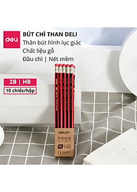 Bút Chì Lục Giác 2B HB Deli - Bút Chì Gỗ Thi Trắc Nghiệm Ruột Đậm Bút Chì Học Sinh Cấp 1 Tập Viết Chì Vẽ Phác Thảo