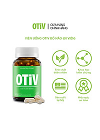 [Tặng Hộp 15v] Combo 2 Hộp 60v - Viên Uống Bổ Não OTIV Ecogreen Giảm Đau Đầu Mất Ngủ, Tăng Trí Nhớ