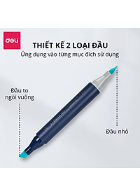 Bút Màu Marker Chuyên Nghiệp Hai Đầu Kèm Túi Vải Và Đế Họa Cụ Vẽ Tranh Cao Cấp Finenolo Deli - Phù Hợp Tô Màu Vẽ Tranh Manga Anime - EC184