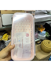 ( HOT HOT ) SẴN Hộp đựng thìa đũa nằm ngang có nắp và khay ráo nước ( giao màu ngẫu nhiên )