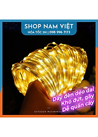 [Năng Lượng Mặt Trời] Dây Led Hạt Gạo Đời Mới Chống Nước, Quấn Cây, Chịu Mưa Nắng Kèm Remote