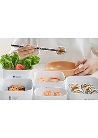 Bộ 09 hộp thực phẩm có nắp đậy an toàn White Pack hàng Made in Japan