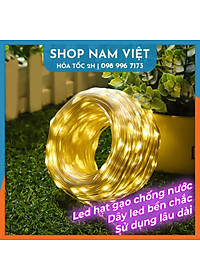 [Năng Lượng Mặt Trời] Dây Led Hạt Gạo Đời Mới Chống Nước, Quấn Cây, Chịu Mưa Nắng Kèm Remote