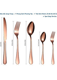 Combo Bộ Dao Dĩa Ăn Bít Tết, Dao Dĩa Phòng Ăn Nhà Bếp Phong Cách Phương Tây Chất Liệu Inox Màu Bạc, Quà Tặng Tân Gia Sang Trọng