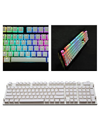 108 Keys Keycaps Double Shot PBT Pudding Keycap Set DIY for Cherry MX RGB Mechanical Keyboard, show more dazzling RGB lamp effect.