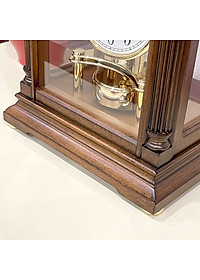 Đồng hồ để bàn Nhật Bản Rhythm CRH176NR06, Kt 23.5 x 28.0 x 15.0cm, 2.5kg Vỏ gỗ. Dùng Pin.