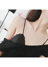 Áo Lót Bralette Vải Satin Dây Mảnh Không Gọng Viền Ren B066
