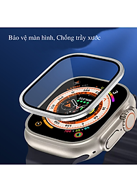 Miếng Dán Cường Lực Màn Hình Viền Nhôm Alu Dành Cho Apple Watch Ultra, Kai.N AluGlass - Hàng Chính Hãng