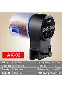 Máy cho ăn Sunsun Mini Smart Feed AK 01S / 02 / 32 hẹn giờ tự động cho cá tép ăn