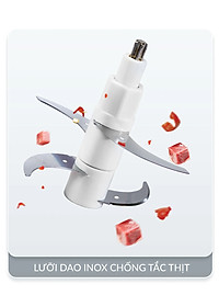 Máy Xay Thịt Haatz HMG168 (CIM382) - Cối inox 2,5L Cối Thủy Tinh 0,6L - 500W Kèm Phụ Kiện Đánh Ruốc - Hàng Chính Hãng Bảo Hành 2 Năm