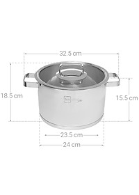 Bộ nồi và chảo chống dính vân đá inox 304 cao cấp Fivestar Plus 5 món nắp kính , tặng 1 vá canh