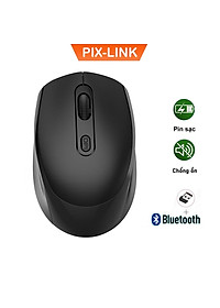 Chuột Không Dây Bluetooth PIX-LINK P100B Chống Ồn, DPI 1600, Chế Độ Kép Wireless Usb 2.4Ghz, Bluetooth Dùng Cho Macbook, Laptop, PC – Hàng chính Hãng