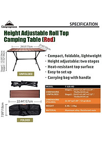 Bàn cắm trại dã ngoại Campingmoon campoutvn T-520 du lịch nhôm xếp gấp gọn cứng cáp chắc chắn A211