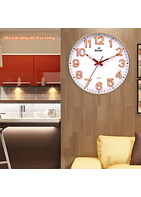 Đồng Hồ Treo Tường Cao Cấp DẠ QUANG EASTAR Mặt Tròn Lớn Viền Mỏng 38cm – Số nổi 3D – Máy NHẬT KIM TRÔI - Tặng Pin Maxell - BH 1 Năm - Treo Tường Decor Trang Trí Nhà Cửa