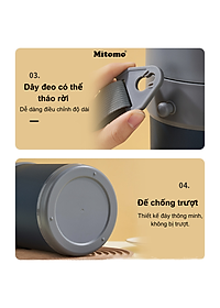 Lồng cơm giữ nhiệt, hộp cơm văn phòng Mitomo LCH-7086, cặp lồng chia 3 ngăn chất liệu inox 304