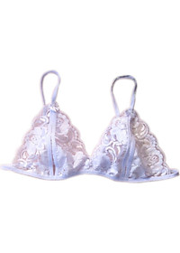 Áo con buộc dây + quần lọt khe sexsy xuyên thấu - Màu trắng