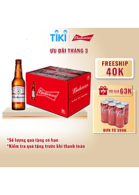 Thùng 24 Chai Bia Budweiser Chính Hãng (330ml/Chai)