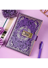 SỔ TAY, NHẬT KÝ BÌA DA CAO CẤP PHONG CÁCH CỔ ĐIỂN VINTAGE CÓ KHÓA MẬT KHẨU