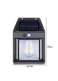 Đèn năng lượng mặt trời cảm biến ánh sáng tự động bật tắt, đèn mặt trời cảm biến hồng ngoại trang trí sân vườn 3 chế độ, ánh sáng vàng-BK888