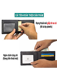 Ví nam, bóp nam da bò sáp Bụi Leather V108 - Bảo hành 12 tháng