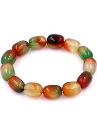 Vòng tay chuỗi hạt Lu Thống Thạch Anh Xanh Nâu Bầu 12mm x 16mm - hợp mệnh Mộc, mệnh Hỏa