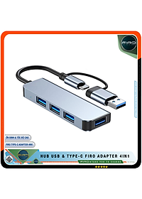 Hub USB 3.0 FIRO Và Hub Type C FIRO - Bộ Chia Cổng USB FIRO - HUB Chuyển Đổi Dành Cho Laptop, PC - Hỗ Trợ Sạc Pin, Kết Nối Đa Năng Ổ Cứng , Bàn Phím, Chuột, Máy In, Thiết Bị Ổ Chia USB - FIRO Type C Adapter 4in1 - Hàng Chính Hãng