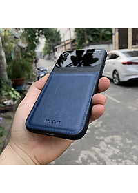 Ốp lưng da kính cao cấp dành cho iPhone XR - Màu xanh - Hàng nhập khẩu - DELICATE