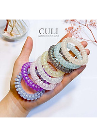 Dây cột tóc lò xo co giãn, nhựa dẻo xoắn nhiều màu xinh xắn - Culi accessories