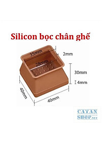 Vỏ bọc chân bàn ghế silicon dày hình vuông, miếng silicon dày bọc chân bàn ghế chống trượt