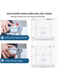 Chặn Cửa Chặn Cầu thang an toàn, chắn cửa dày nặng, thanh chặn cửa cao 79cm bảo vệ bé an toàn
